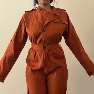 Rust Orange Utility Jumpsuit